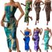 Spring Autumn European And American Cross-Border Women's Fashion Exclusive Mesh Floral Ruched Sexy Bodycon Slit_ecoleips.com