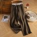 Suitable For All Seasons Mountain Tea Ripe Biwen Dyed Fine Cotton Linen Wide-Leg Loose Literary Casual Pants Women 2024 New Style_ecoleips.com