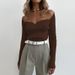 Women’s Clothing New Solid Color Women's Autumn And Winter Long Sleeved Square Neck Off Shoulder Tight Fashion Sweater Knitted Bottoming Shirt_ecoleips.com