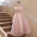 French Pink Evening For Women New Style Banquet Elegance And Atmosphere Adult Ceremony Art Exam Dress Small Summer_ecoleips.com