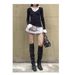 Women's Slim Fit Long Sleeve Polo Collar T-Shirt American Style Preppy Faux Two Piece Flattering Top for Spring Layering_ecoleips.com