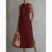 2026 European And American Cross-border Foreign Trade Women's New Product Round Neck Sleeveless Lace Slit Solid_ecoleips.com