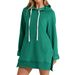 Women's Clothing Autumn/Winter New Women's Solid Color Hooded Mid Length Sweatshirt_ecoleips.com