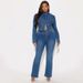 Fashion Retro Women's Denim Jacket Set Button Detail American Style Clothing_ecoleips.com