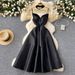 French Retro Hepburn Style Women's Halter Dress Elegant Slimming High Waist Design New Summer Fashion_ecoleips.com
