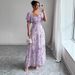 Summer Ruffled Sleeve Print Slim Fit Elegant Dress Women's Clothing European American Style Cross Border Trade New Arrival 2025_ecoleips.com