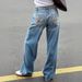 Women's Loose Straight Leg Jeans Star Studded Design Casual Cotton Denim Jeans For Spring/Autumn Office Lady Street Style_ecoleips.com