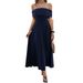 Women's Off-Shoulder French Style Dress Elegant Casual Thin Material Spring/Summer Clothing_ecoleips.com