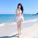 Women's Classic White Bikini Three-piece Set, Sexy Pure Desire Style, Suitable For Thai Island, Seaside Vacation, And_ecoleips.com