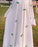 Middle Eastern Arab Women's Fashion 2025 New Dubai Abaya Loose Bell Sleeve Bowknot Long Robe Dress_ecoleips.com