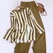 Women's Clothing Two Piece Striped Long Sleeved Top And Elastic Waist Pants Casual And Comfortable Suit_ecoleips.com