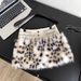 Elegant Fashionable Women's Mini Skirt Letter Print Patchwork Leopard Print Fur Sexy New Instagram Worthy Trendy Niche_ecoleips.com
