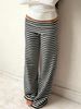 Striped Low Rise Straight Leg Lounge Pants For Women Comfortable Loose Fit Yoga Pajama Sweatpants_ecoleips.com