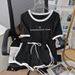 Women's Ice Silk Short Sleeve T-Shirt Breathable Cool Top for Spring Summer Autumn Set with Simple Shorts Inner Layer_ecoleips.com