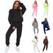Women's Clothing Crew Neck Pullover Trousers Fashion Casual Long Sleeved Solid Color Long-Sleeve Hoodie & Pants Set – Casual Fall/Winter Outfit_ecoleips.com