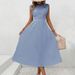 Women's Clothing Summer Women's Wear Strap Design Pleated Dress_ecoleips.com