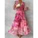 Women's Clothing Temperament Elegant Intellectual Style Lace Splicing Large Swing Chiffon Dress_ecoleips.com