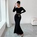 Elegant Solid Color Midi Skirt Bodycon Fishtail Style with Sexy Metallic Accessories New Summer Style for Women_ecoleips.com