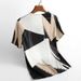 Women's Clothing Simulation Silk T Shirt Tops Summer Ice Silk Printing Mother's Dress To Cover The Belly And Show Thin Large Size Bottoming Shirt_ecoleips.com
