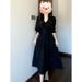 Black French-style Long-sleeved For Women With A Slightly Plump Figure, New 2025 Summer Model, Elegant And High-end,_ecoleips.com