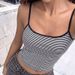 Summer Slim Fit Women's Camisole Top Sleeveless Sexy Low Neck Striped Print Style_ecoleips.com