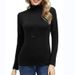 2025 Solid Color Urban Leisure High Collar Autumn Top Women's T-shirt_ecoleips.com
