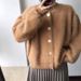 Women's Mohair Blend Cardigan - Fluffy Faux Shearling Open Front Sweater, Oversized Peach Pink Knit Coat For Spring & Fall_ecoleips.com