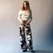 Women's Clothing Retro Cow Pattern Washed Jeans Old Vintage Loose Straight Pants_ecoleips.com