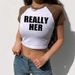 Women's Clothing Fashion Hip Hop Letter Pattern Printed Short Top Sexy Hot Girl Navel Baring T Shirt_ecoleips.com