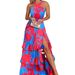 Women's Clothing Sling Dress Print V-Neck Sleeveless Dress_ecoleips.com