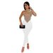 C6912 Cross-Border European And American Fashion Women's Solid Color Mesh Rhinestone Sleeve Long Pants_ecoleips.com