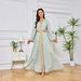 Verve MT084 Dubai Evening Muslim Women's Dress Embroidered Gold Foil Fashion Robe Clothing_ecoleips.com