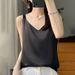 Women's U-neck Camisole Outerwear, Made Of Ice Silk, Sleeveless Satin With Wide Shoulder Straps, Available For Wholesale_ecoleips.com