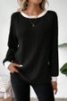 Women's Clothing Long Sleeved Ribbed Knit Sweater Solid Color Fall Winter New_ecoleips.com