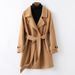 Luxury Double-Faced Wool Coat For Women - Oversized Mid-Length Trench Coat, 100% Pure Wool, Handcrafted, Belted Waist, Workwear & Casual Elegance_ecoleips.com
