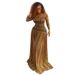 Retro Slimming Women's Dress Elegant Slightly Sheer a Line Print round Neck Long Sleeves_ecoleips.com
