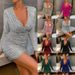 Verve 2025 Autumn Winter New Women's Sexy V-neck Bodycon Short Fashion Sequin Dress Gown For Women_ecoleips.com