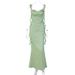 2025 Summer New Popular Lace Camisole Backless Dress, Fashionable Ruffle Edge Ribbon Long Skirt_ecoleips.com