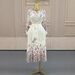 Elegant Pleated Midi Dress – Printed V-Neck Button-Down Dress With Relaxed Fit (Fall Collection)_ecoleips.com