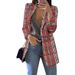 2025 New European American Fashion Plaid Casual Blazer With Turn-down Collar Slim Fit Cardigan Jacket For Women_ecoleips.com