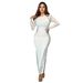 Voya Voya C7090 Cross-border AliExpr Independent Site European And American Fashion Women's Long Sleeve Backl Slit_ecoleips.com