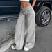 Women's Clothing Retro Low Waist Non Elastic Washed Straight Jeans Women's Wide Leg Denim Pants_ecoleips.com