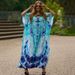 Women's European American Style Cotton Printed Beach Cover up Loose Dress Sun Protection Shirt Bikini Cross Border Best Selling Item_ecoleips.com