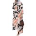 H715 Muslim Women's Fashion Floral Print Two-Piece Spring And Autumn Clothing Long Shirt Wide-Leg Pants Set_ecoleips.com
