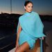 G24ST191 Women's Autumn New Elegant Solid Color Strapless Long Sleeve Shawl Short Dress Two-Piece Set_ecoleips.com