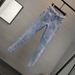 European Station New Heavy Duty Casual High Waist Slim Hot Brick Slim All Match Straight Nine Point Jeans Women's Trend_ecoleips.com