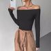 Top, T-shirt, Spicy Girl, Sexy Long Sleeve, One Shoulder Hoodie, Undercover, Women's High End_ecoleips.com
