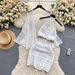 Women's 3-Piece Beach Outfit - Retro Crochet Halter Vest + Lace Cardigan + Skirt Set, Holiday Vacation Suit_ecoleips.com