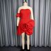 Strapless Bodycon Dress With 3D Floral Appliqués – Asymmetric Ruched Cocktail Dress For Parties & Weddings (S-XXL, Stretchy Polyester-Spandex Blend)_ecoleips.com