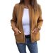 Women's Casual Fashion Solid Color Pocket Cardigan Coat Autumn/Winter New Clothing Style_ecoleips.com